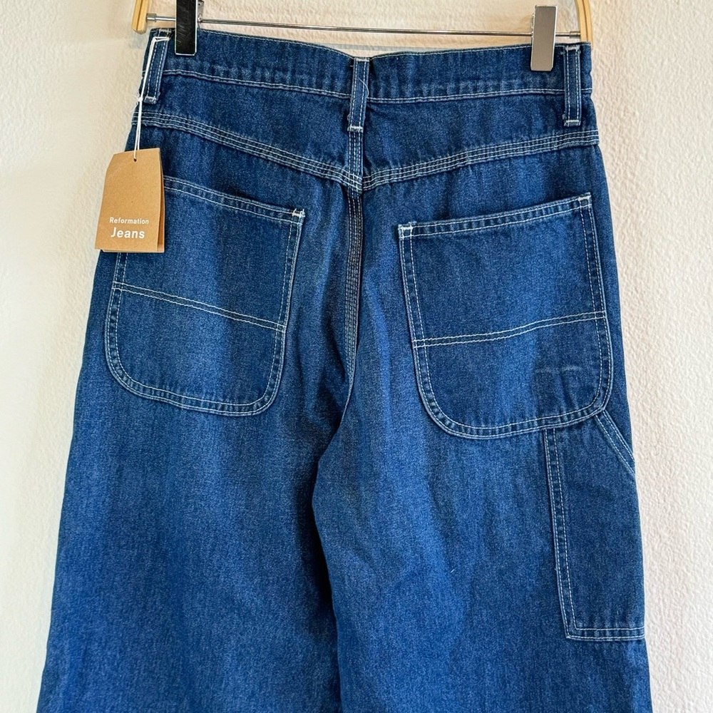 Reformation Max Jeans Indio Wash Cargo Wide Leg Denim Size 27 - Picture 6 of 16